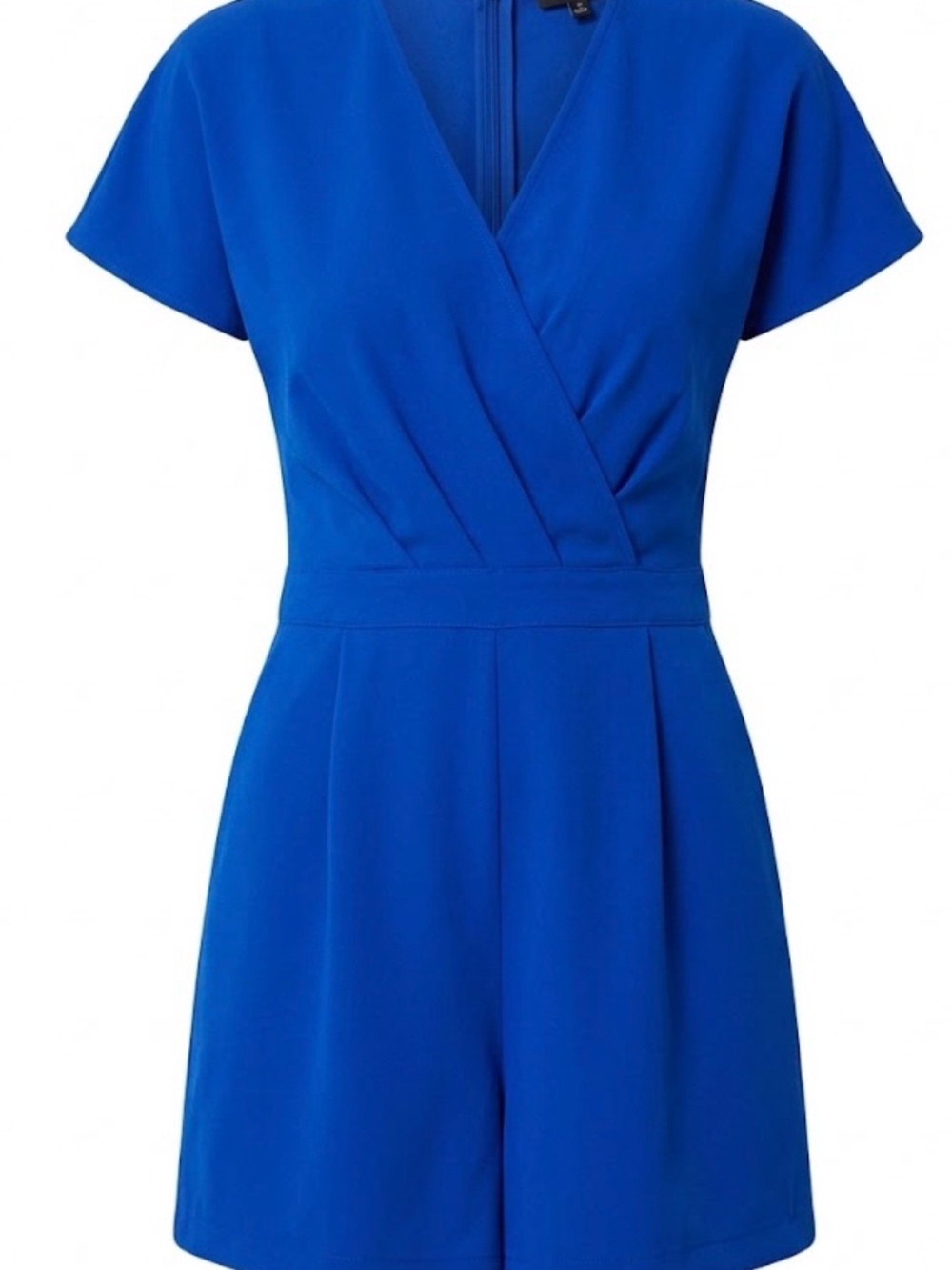 Sugarlips Royal Blue Wrap-Front Short Sleeve Romper
